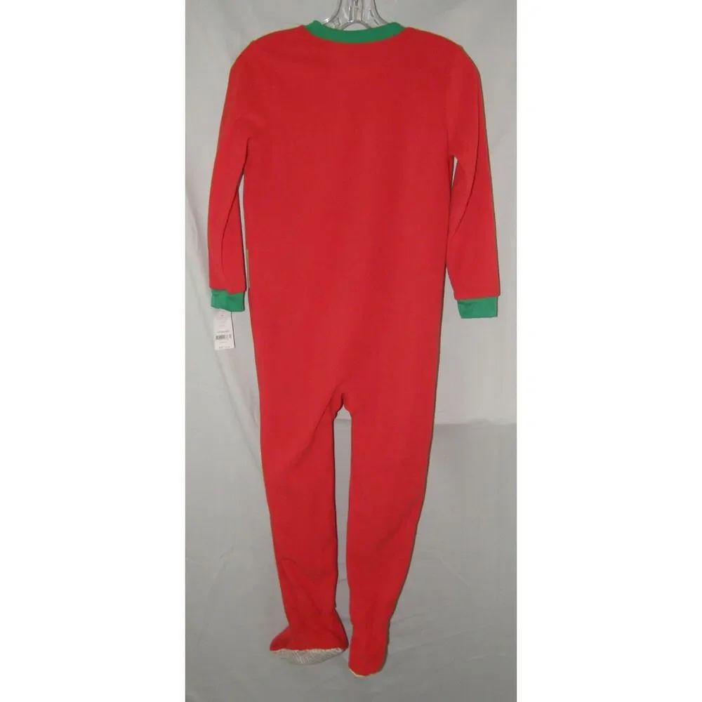 NEW Unisex Sz 10 Footed Soft Fleece Christmas Holiday Reindeer Sleeper CARTERS